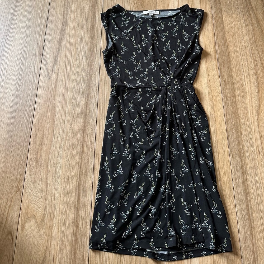 Loft navy blue patterned dress